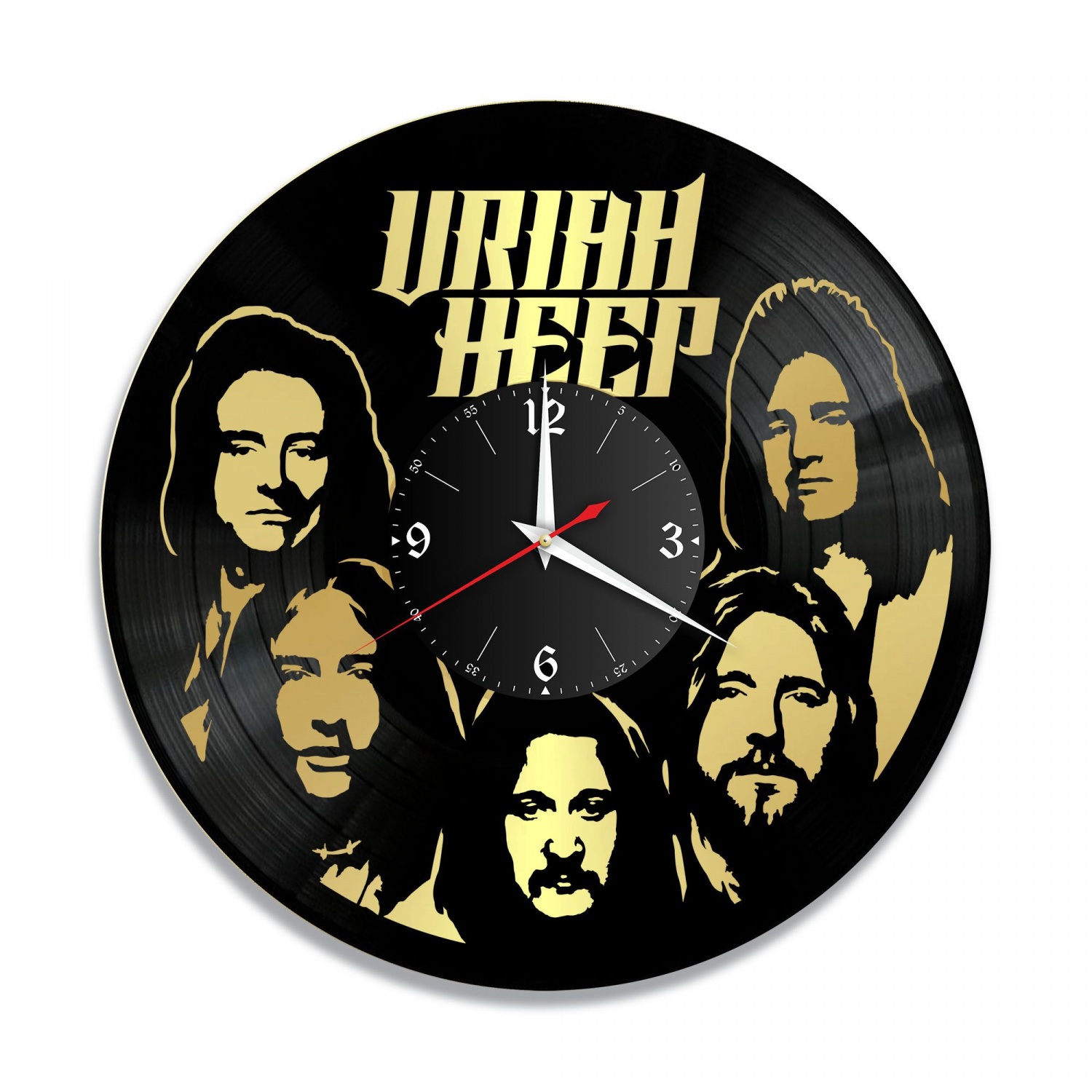 Часы настенные "группа Uriah Heep, золото" из винила, №1 VC-10175-1