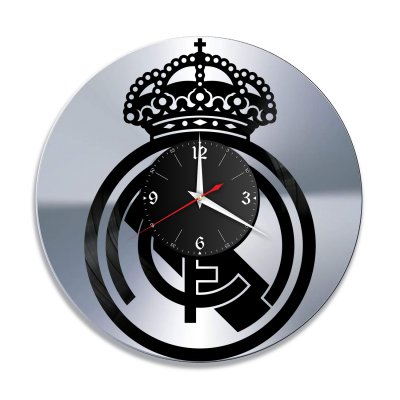 Часы настенные "ФК Реал Мадрид, серебро" из винила, №R2