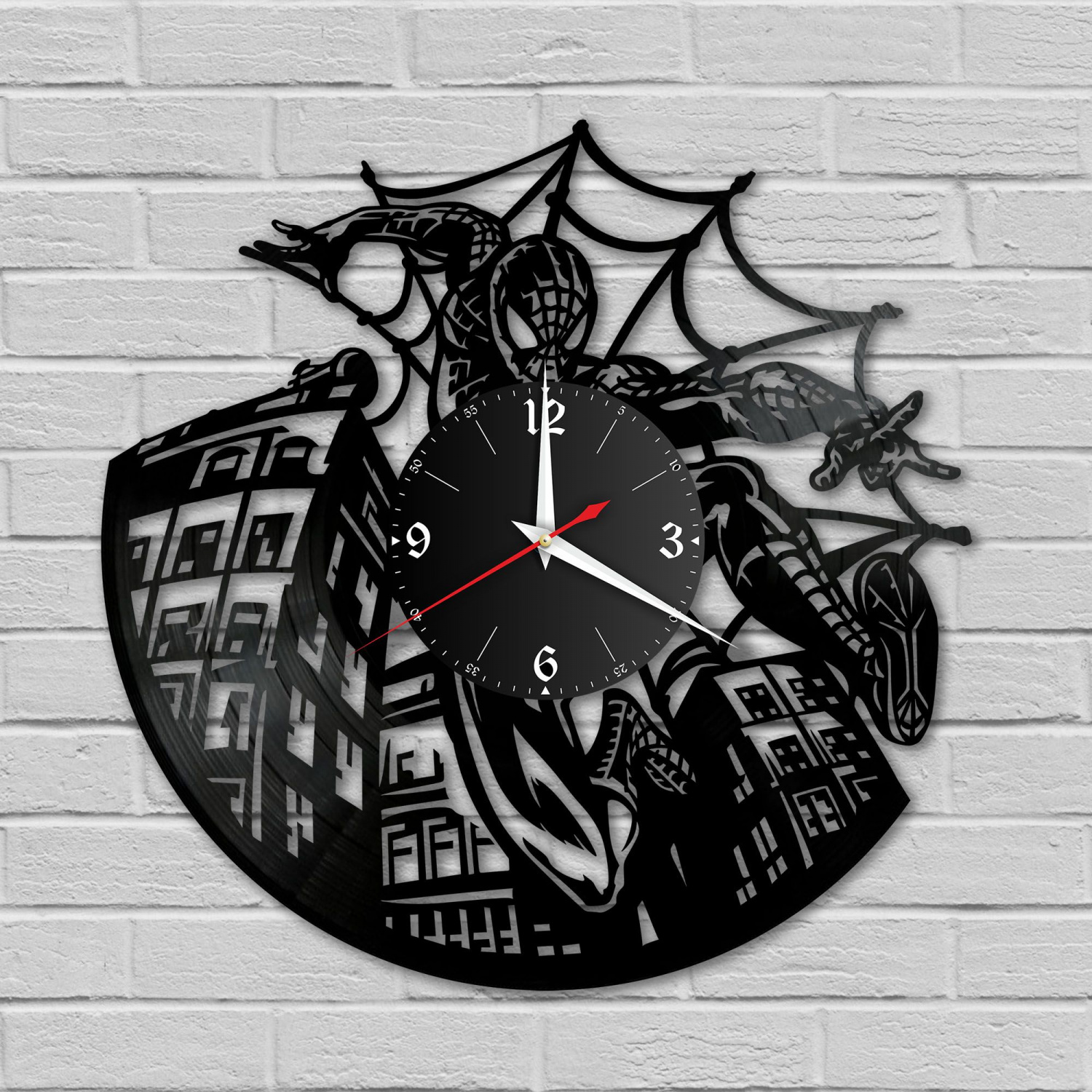 Часы настенные "Человек-паук (Spiderman)" из винила, №2 VC-12048