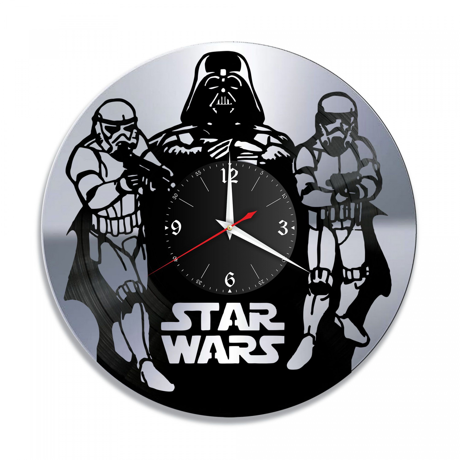 Часы настенные "Звездные Войны (Star Wars), серебро" из винила, №4 VC-10327-2