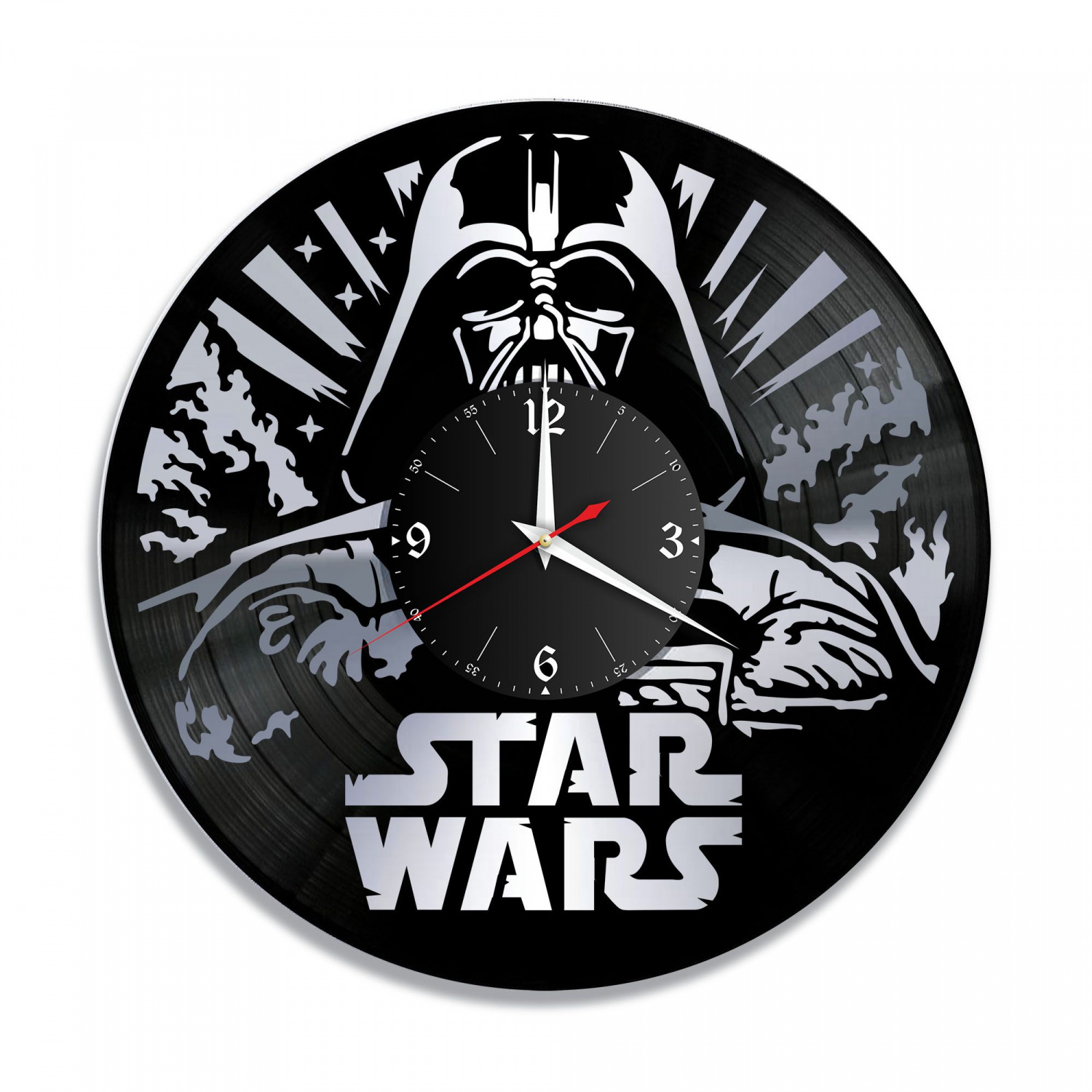 Часы настенные "Звездные Войны (Star Wars), серебро" из винила, №3 VC-10326-2