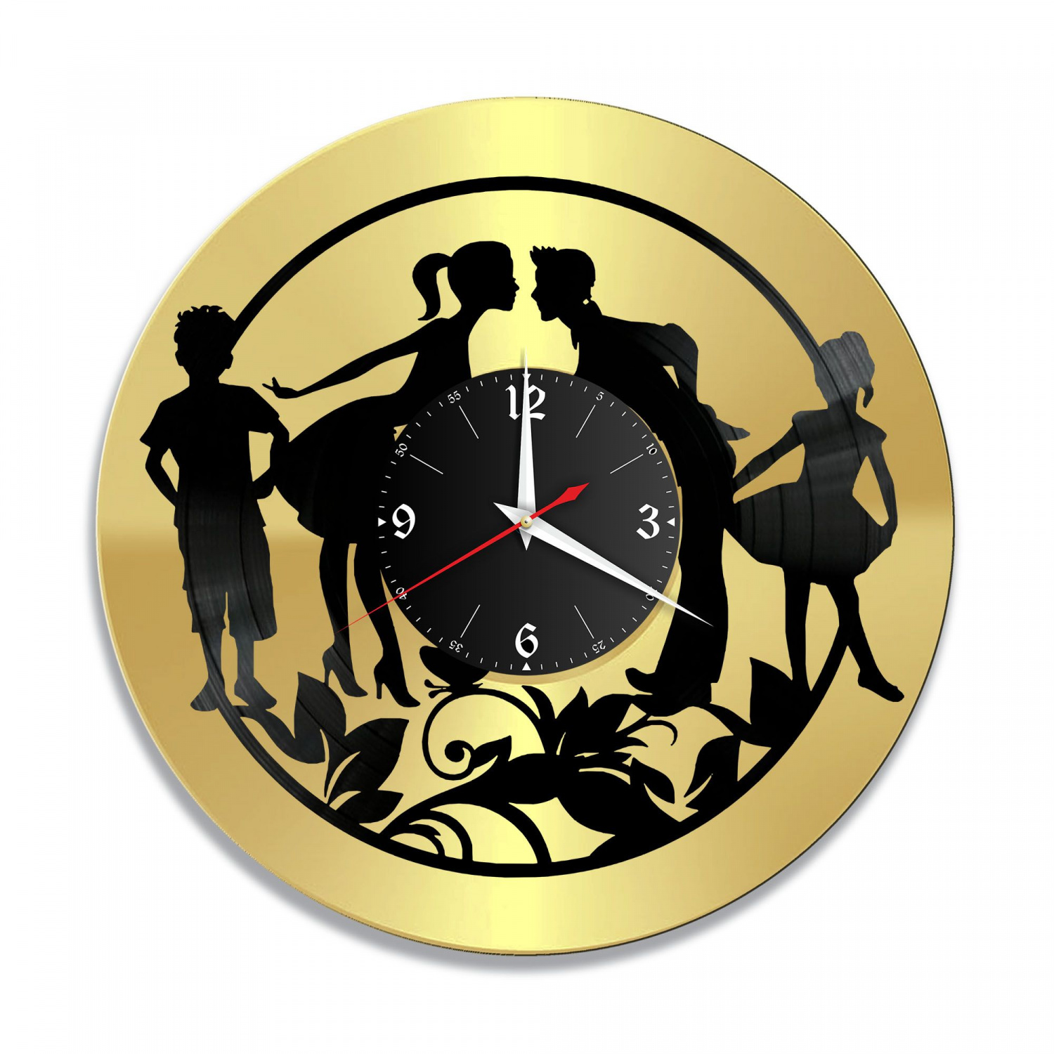 Часы настенные "Семья, золото" из винила, №1 VC-10947-1