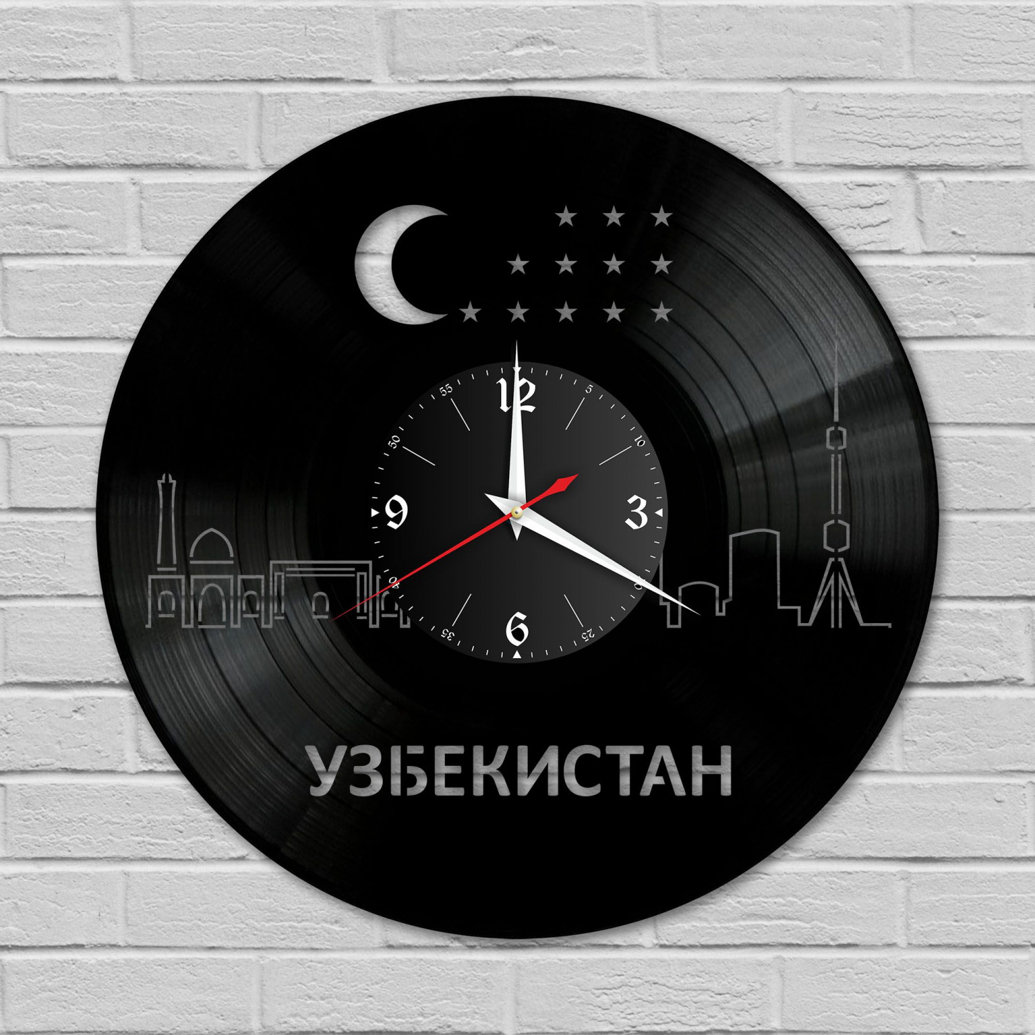Часы настенные "Узбекистан" из винила, №2 VC-10492