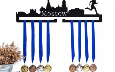Медальница "Moscow бегун, черная"