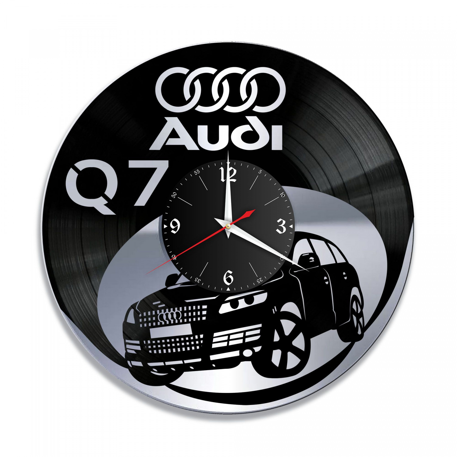 Часы настенные "Audi Q7, серебро" из винила, №4 VC-10803-2