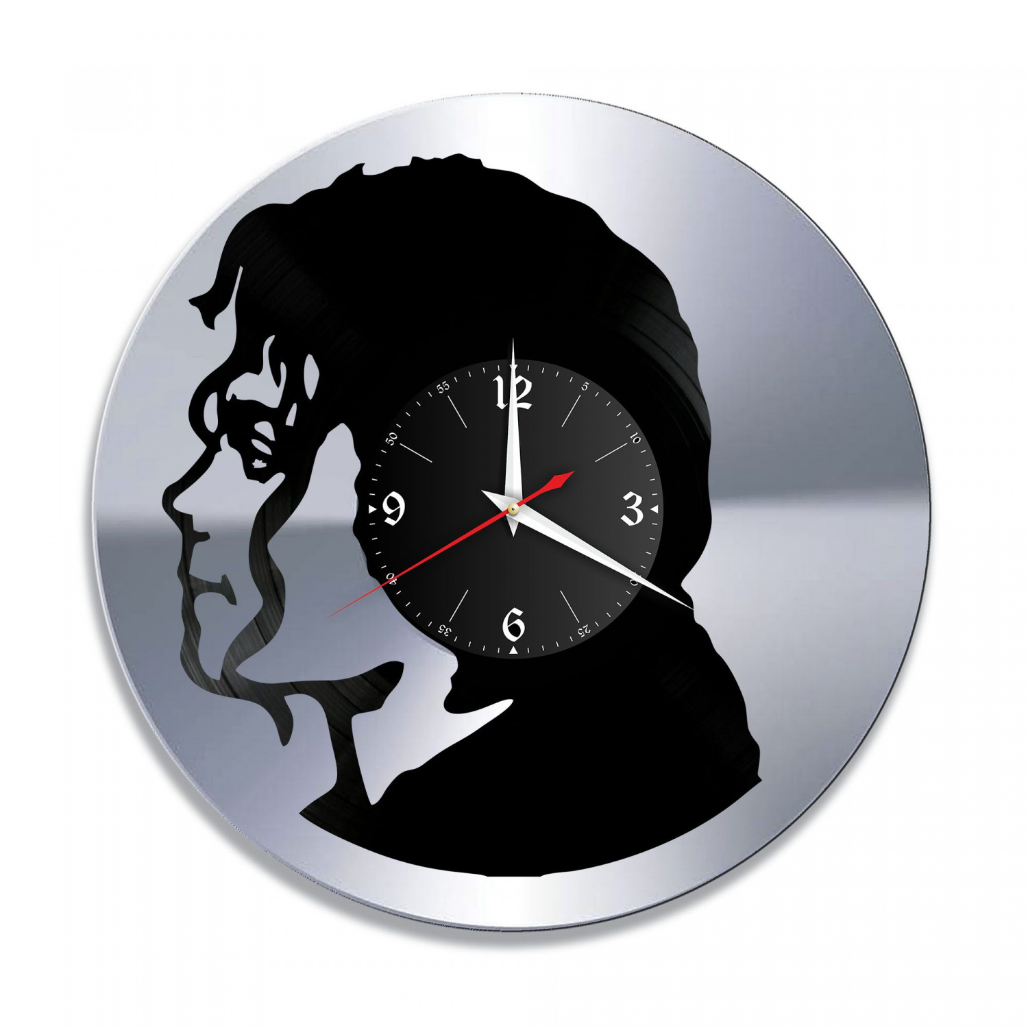 Часы настенные "Майкл Джексон, серебро" из винила, №3 VC-10236-2