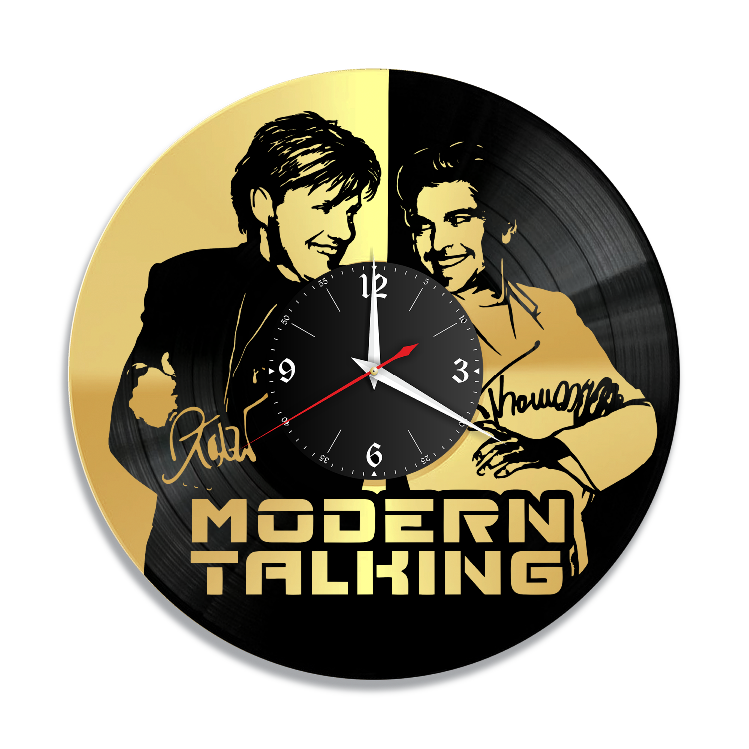 Часы настенные "Modern Talking, золото" из винила, №3 VC-12099-1