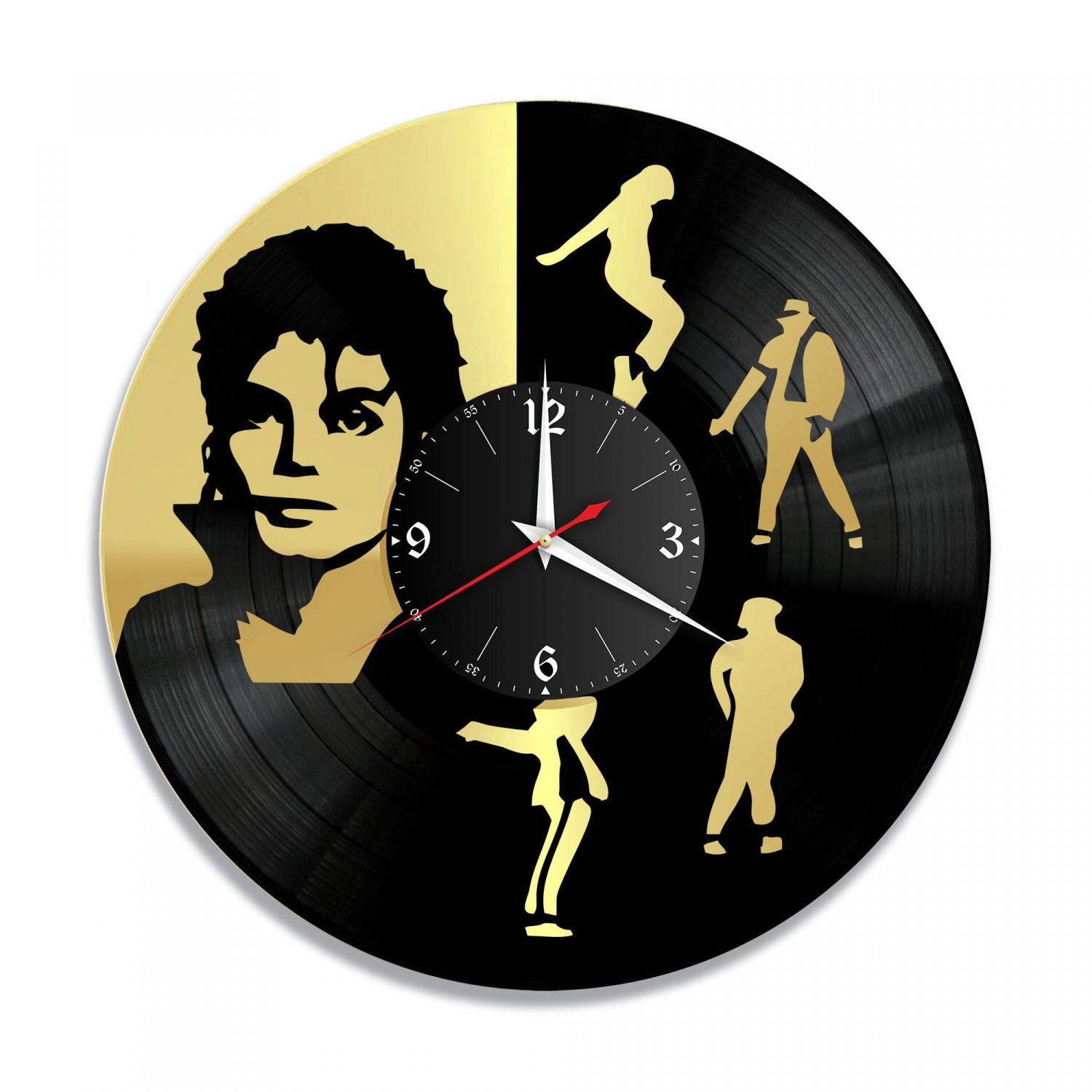 Часы настенные "Майкл Джексон, золото" из винила, №2 VC-10235-1