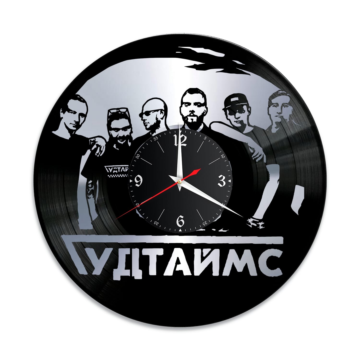 Часы настенные "Группа Гудтаймс, серебро" из винила, №1 VC-14005-2