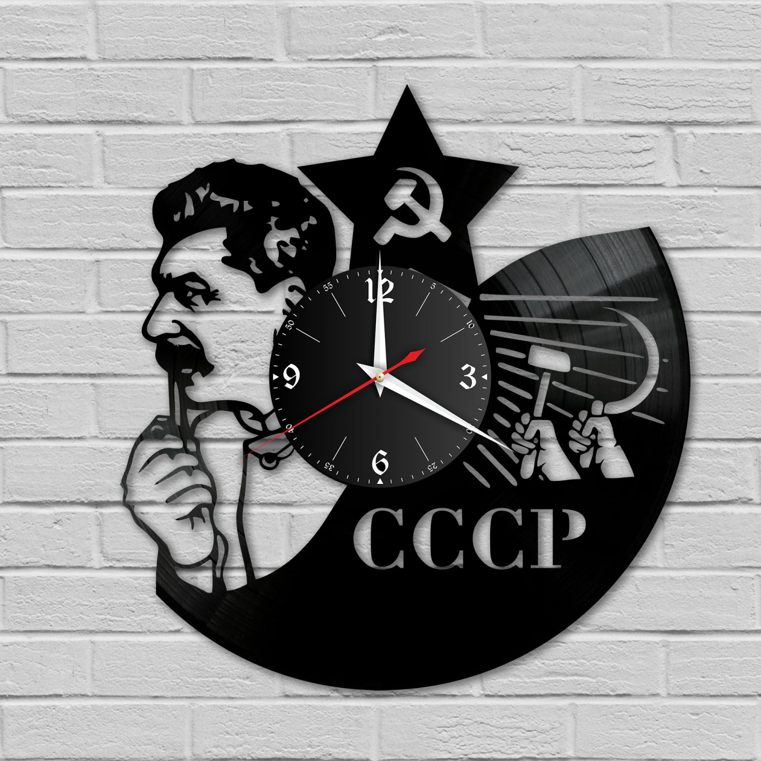 Часы настенные "Иосиф Сталин" из винила, №1 VC-10746