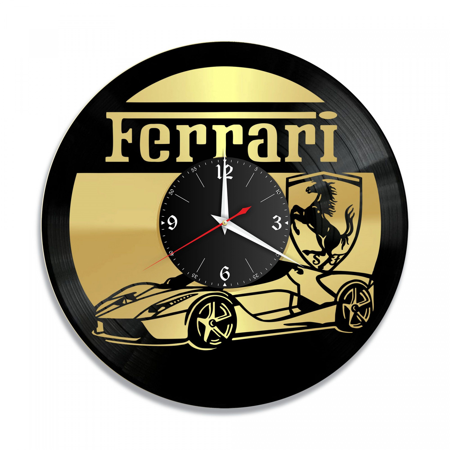 Часы настенные "Ferrari, золото" из винила, №1 VC-10814-1