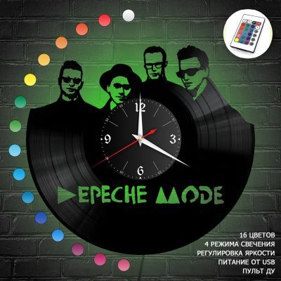 Часы с подсветкой "группа Depeche Mode" из винила, №4