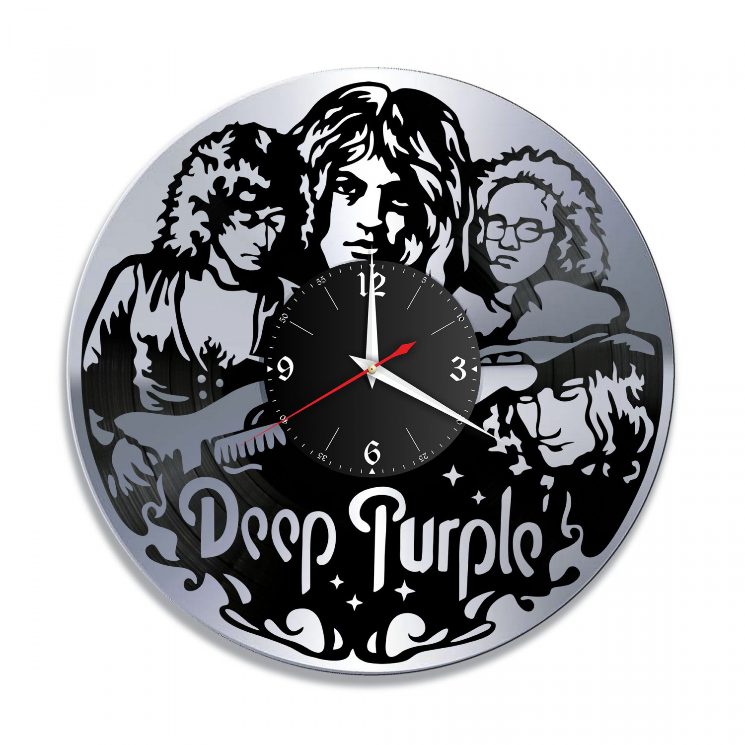 Часы настенные "группа Deep Purple, серебро" из винила, №1 VC-10089-2