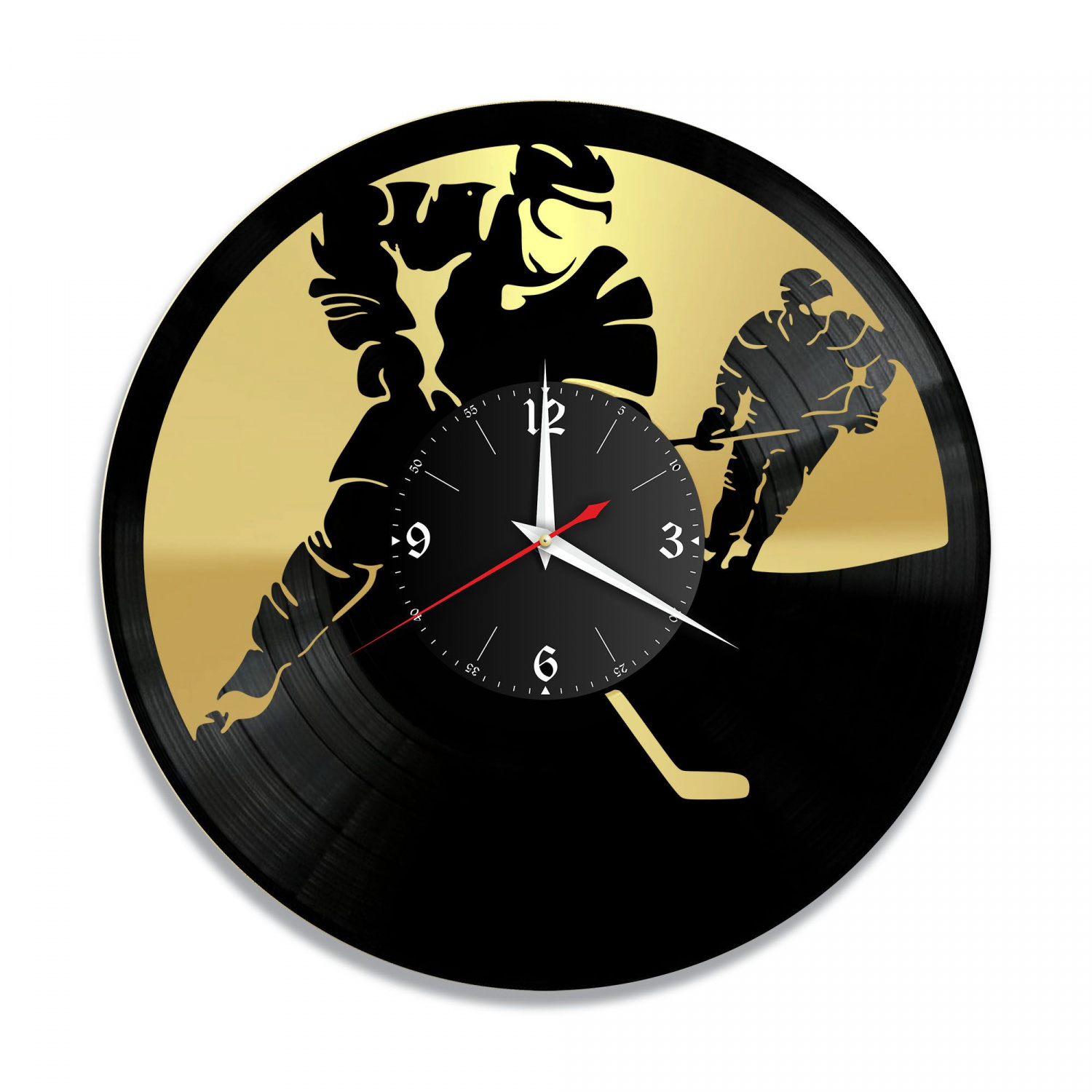 Часы настенные "Хоккей, золото" из винила, №2 VC-10532-1
