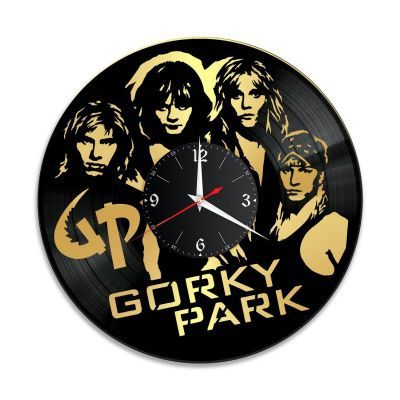 Часы настенные "Группа Парк Горького (Gorky Park), золото" из винила, №1