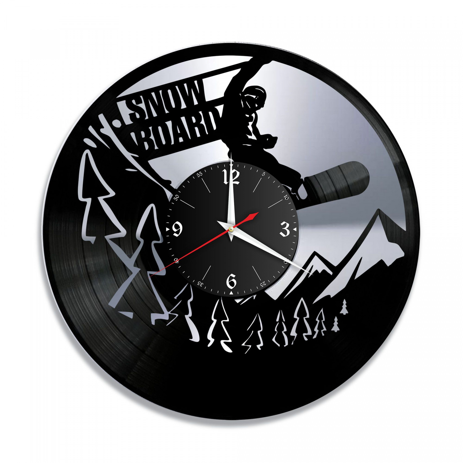 Часы настенные "Сноуборд, серебро" из винила, №1 VC-10524-2