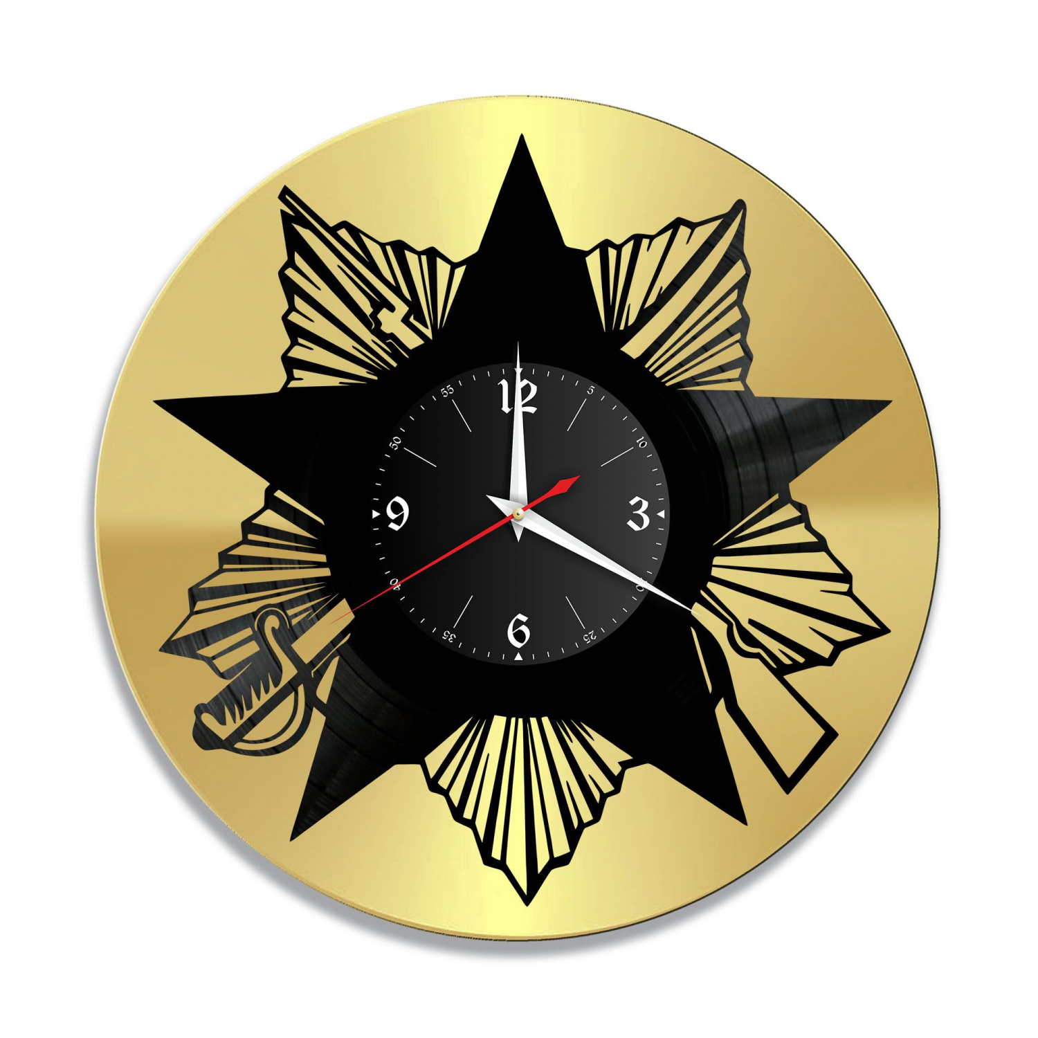 Часы настенные "9 мая (Орден Победы), золото" из винила, №1 VC-10664-1