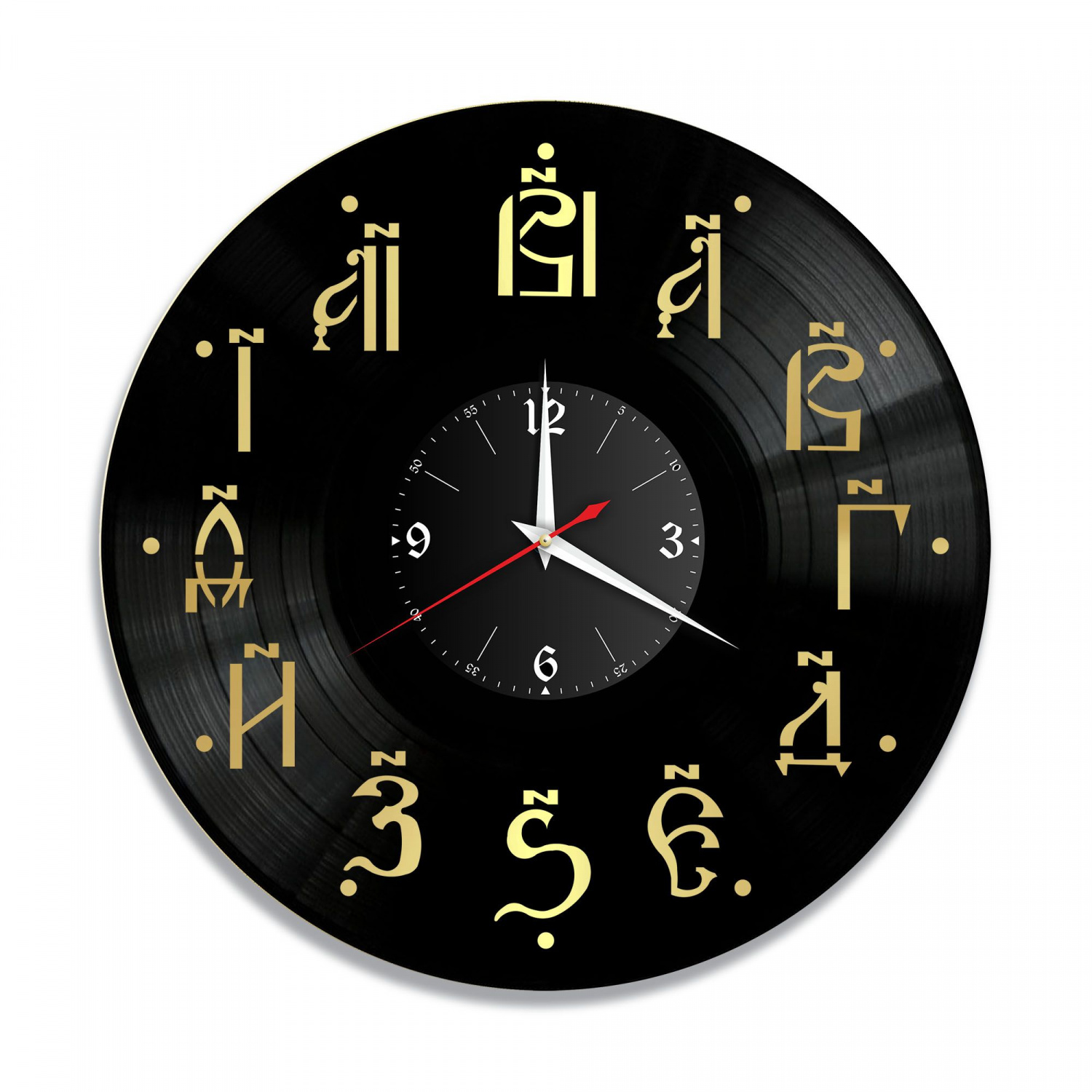 Часы настенные "Цифры (церковнославянские), золото" из винила, №10 VC-10766-1
