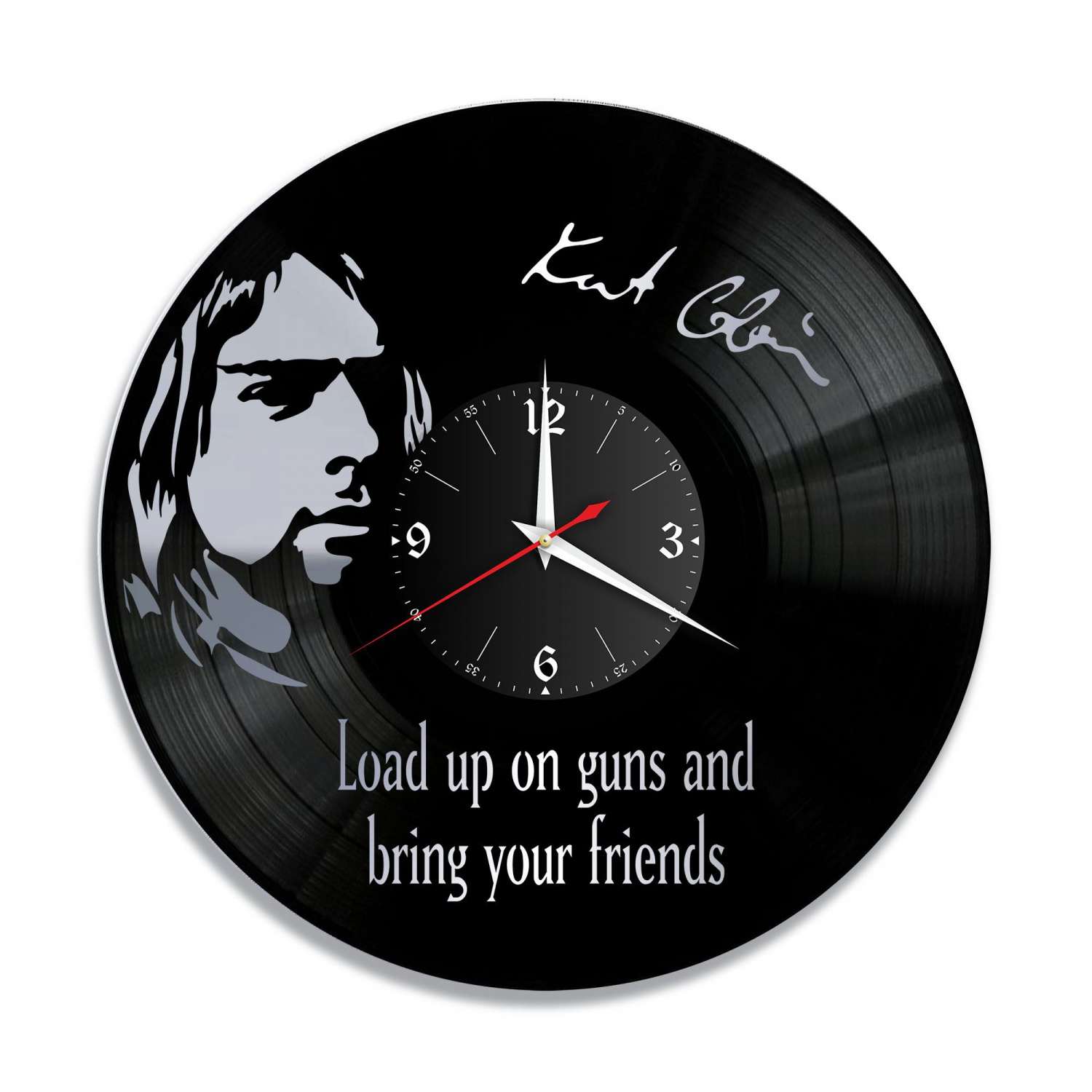 Часы настенные "группа Nirvana, серебро" из винила, №4 VC-10130-2
