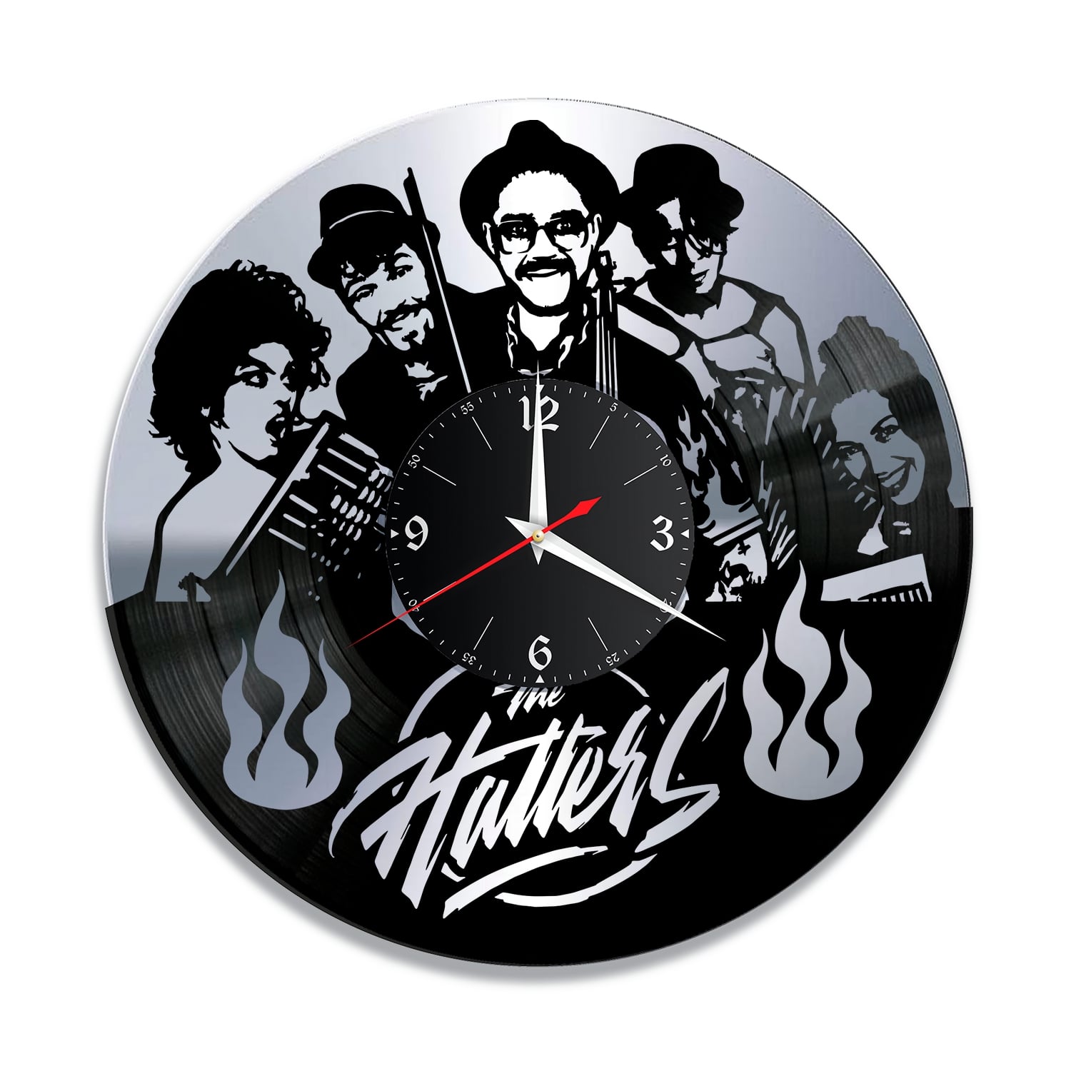 Часы настенные "Группа The Hatters, серебро" из винила, №1 VC-14015-2