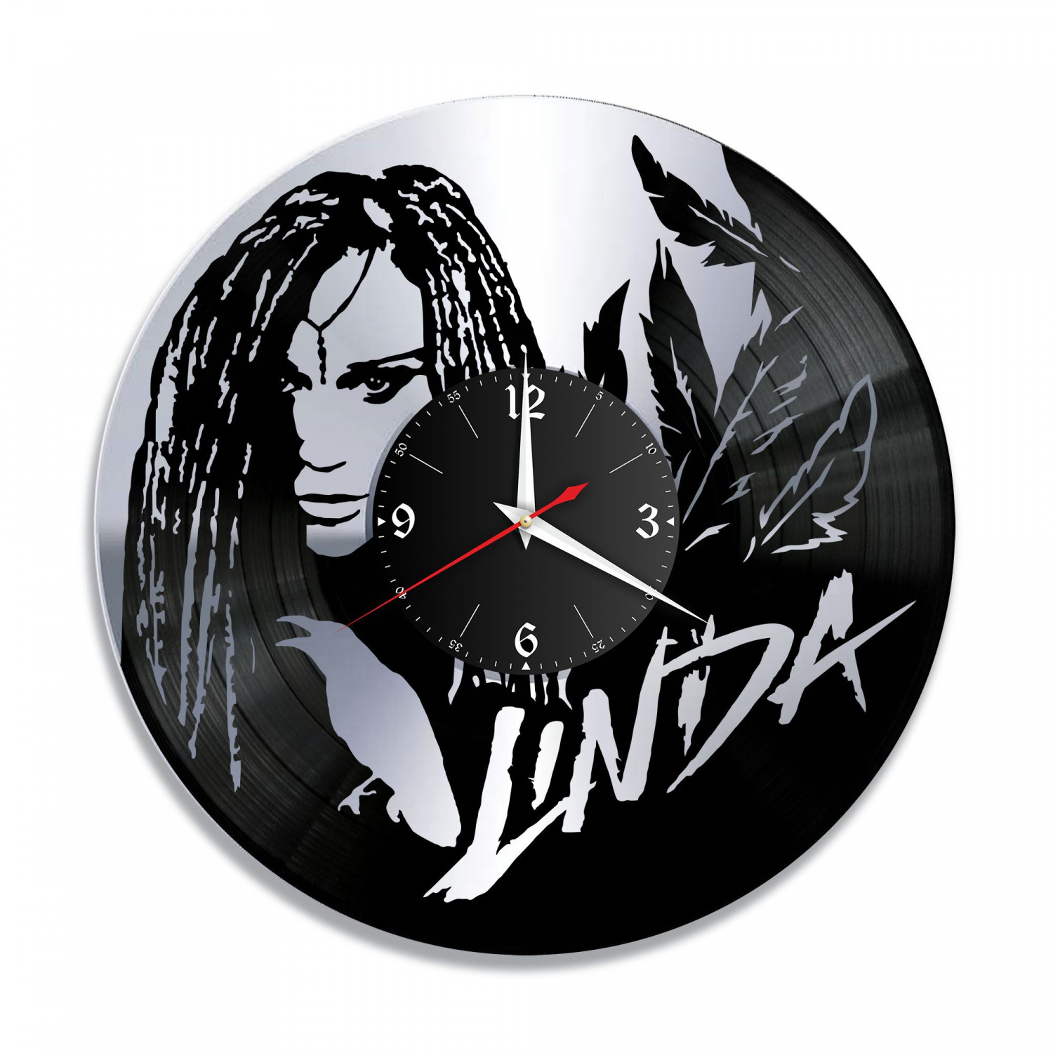 Часы настенные "Линда, серебро" из винила, №2 VC-10210-2