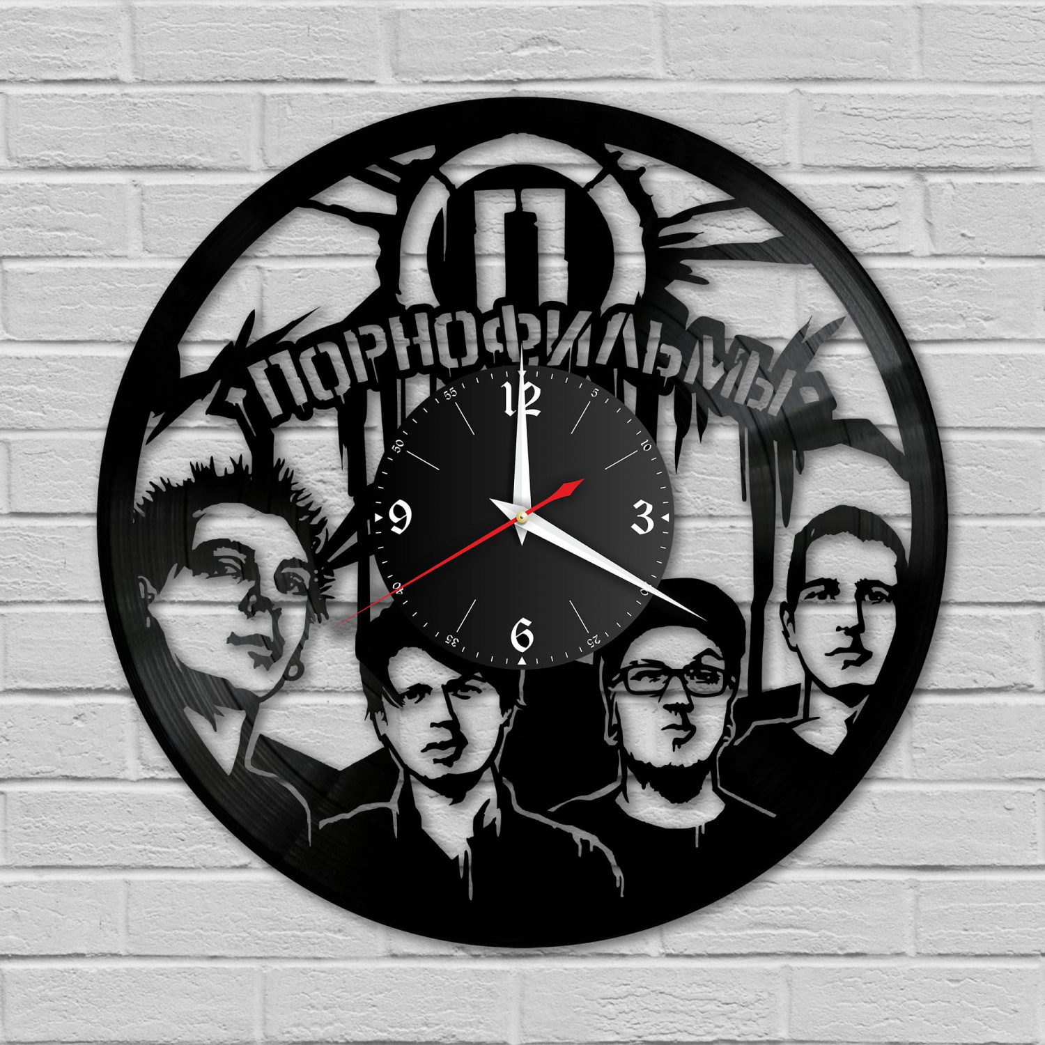 Часы настенные "группа Порнофильмы" из винила, №1 VC-11019