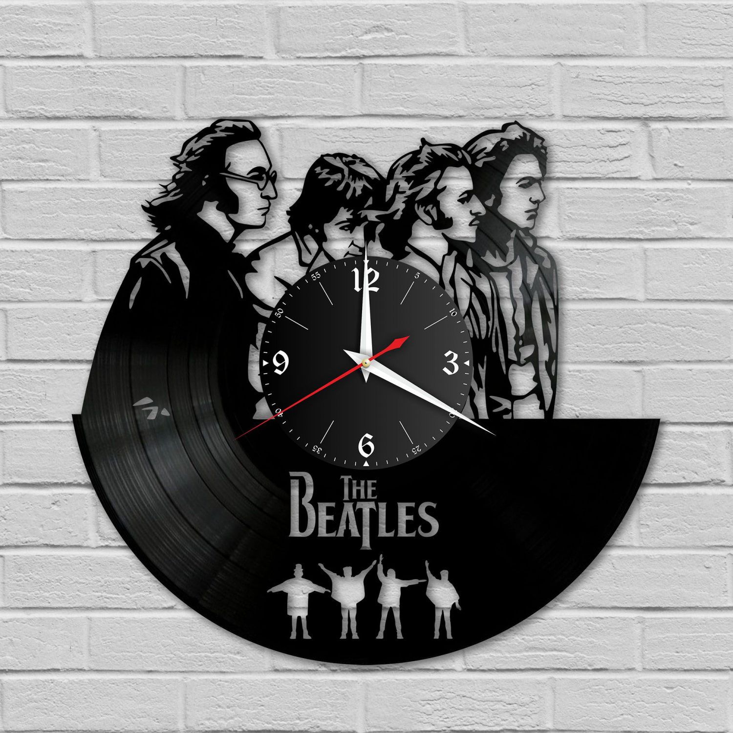 Часы настенные "группа Битлз (The Beatles)" из винила, №8 VC-10186