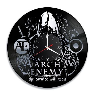 Часы настенные "Arch Enemy, серебро" из винила, №1