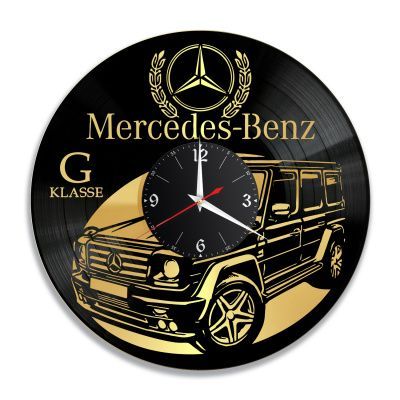 Часы настенные "Гелик (Mercedes G-Class), золото" из винила, №8