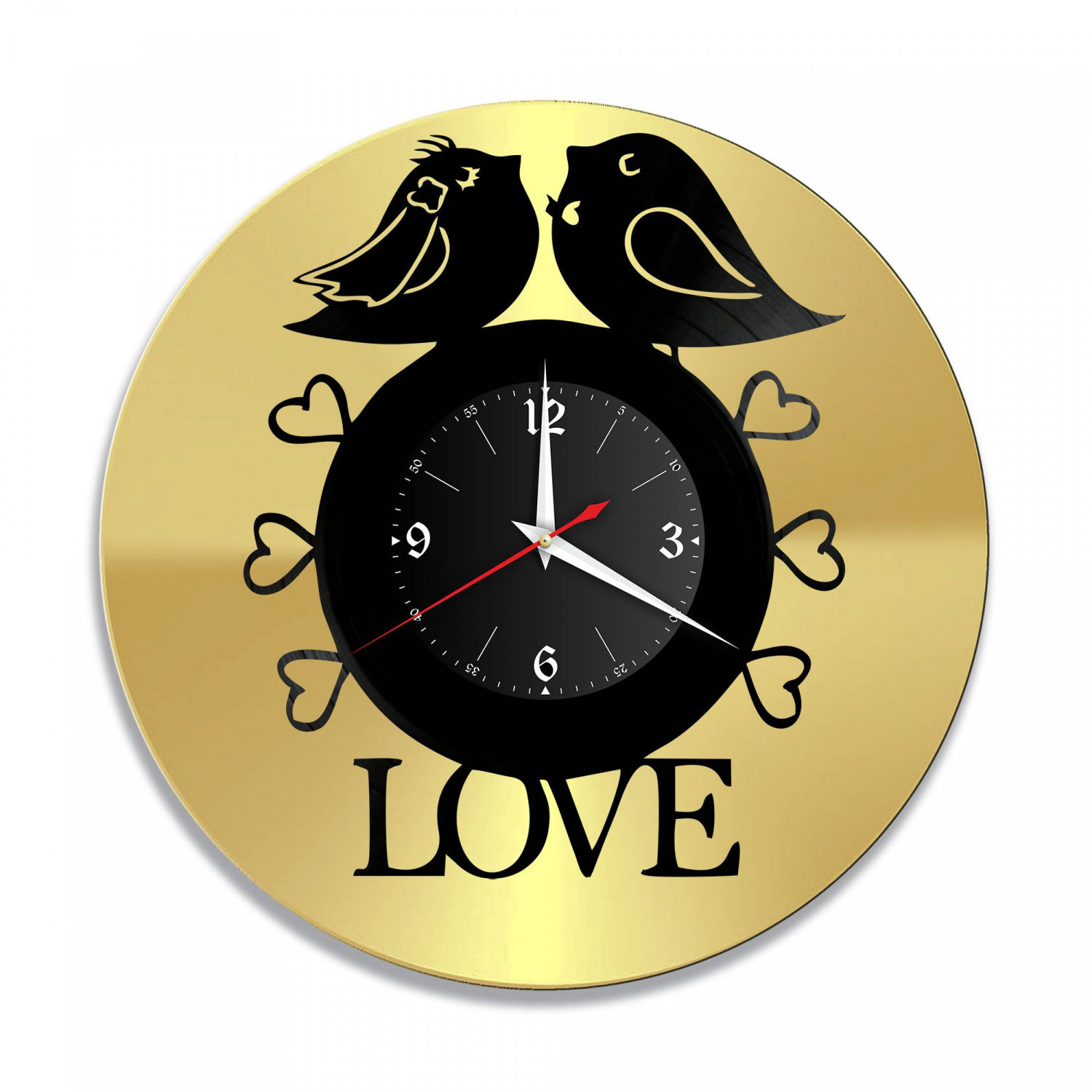 Часы настенные "Любовь, золото" из винила, №3 VC-10695-1