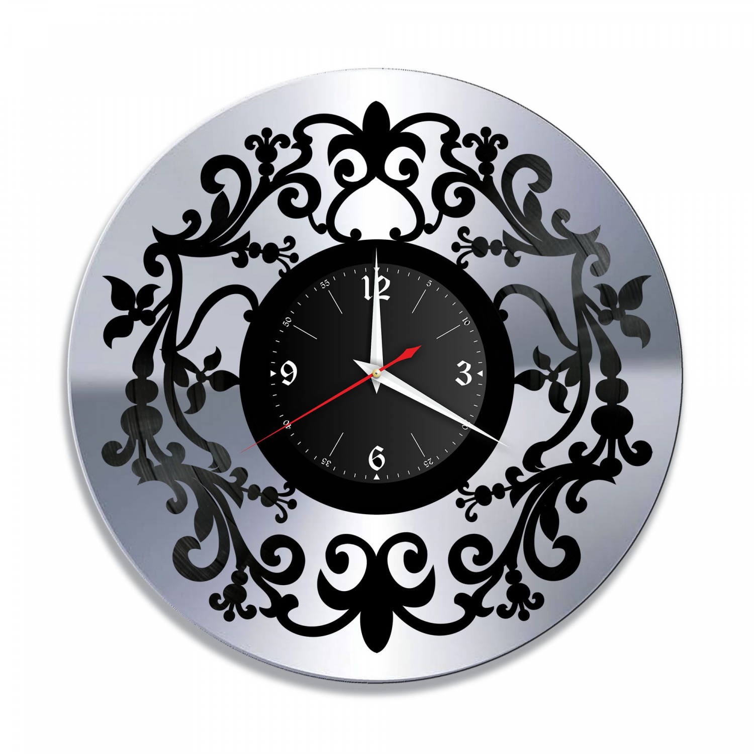 Часы настенные "Декор, серебро" из винила, №4 VC-10929-2