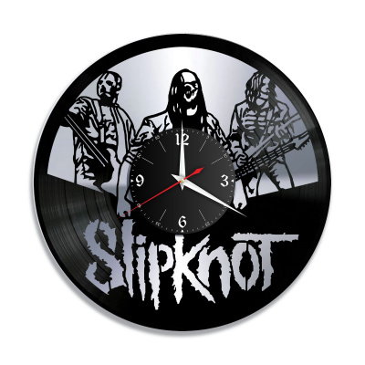 Часы настенные "группа Slipknot, серебро" из винила, №4