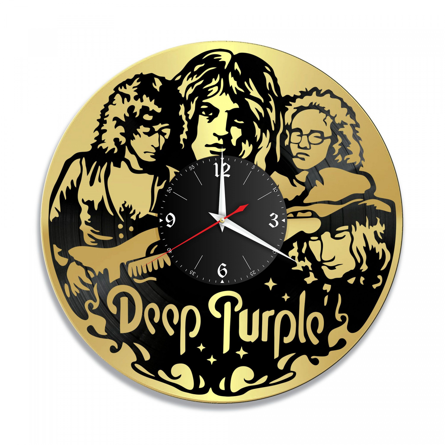 Часы настенные "группа Deep Purple, золото" из винила, №1 VC-10089-1