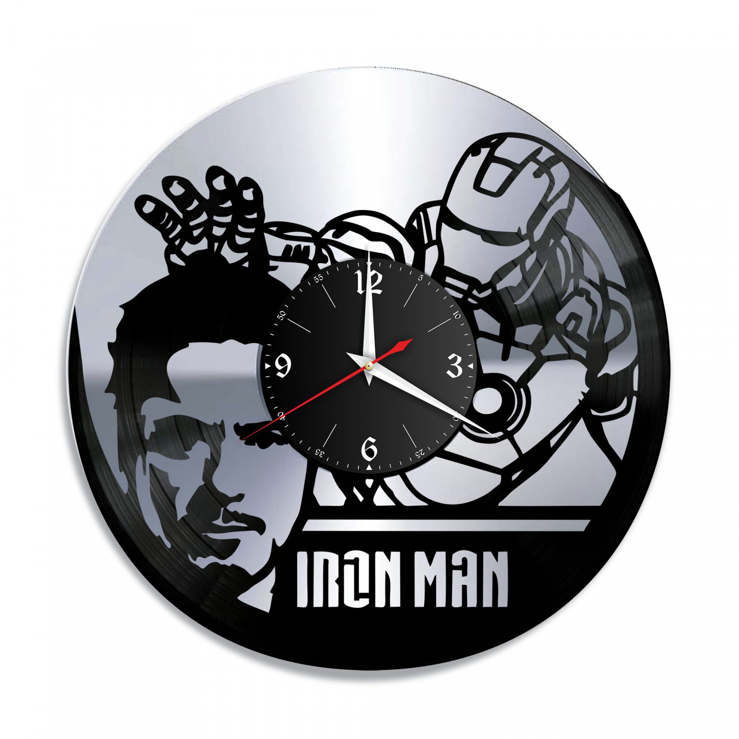 Часы настенные "группа Iron Man, серебро" из винила, №4 VC-10311-2