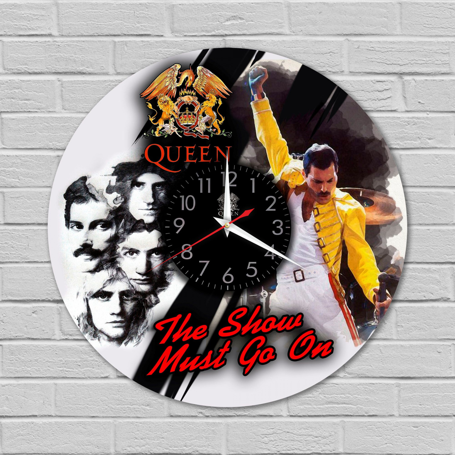 Часы настенные "группа Queen" из винила, №1, с принтом VC-11038