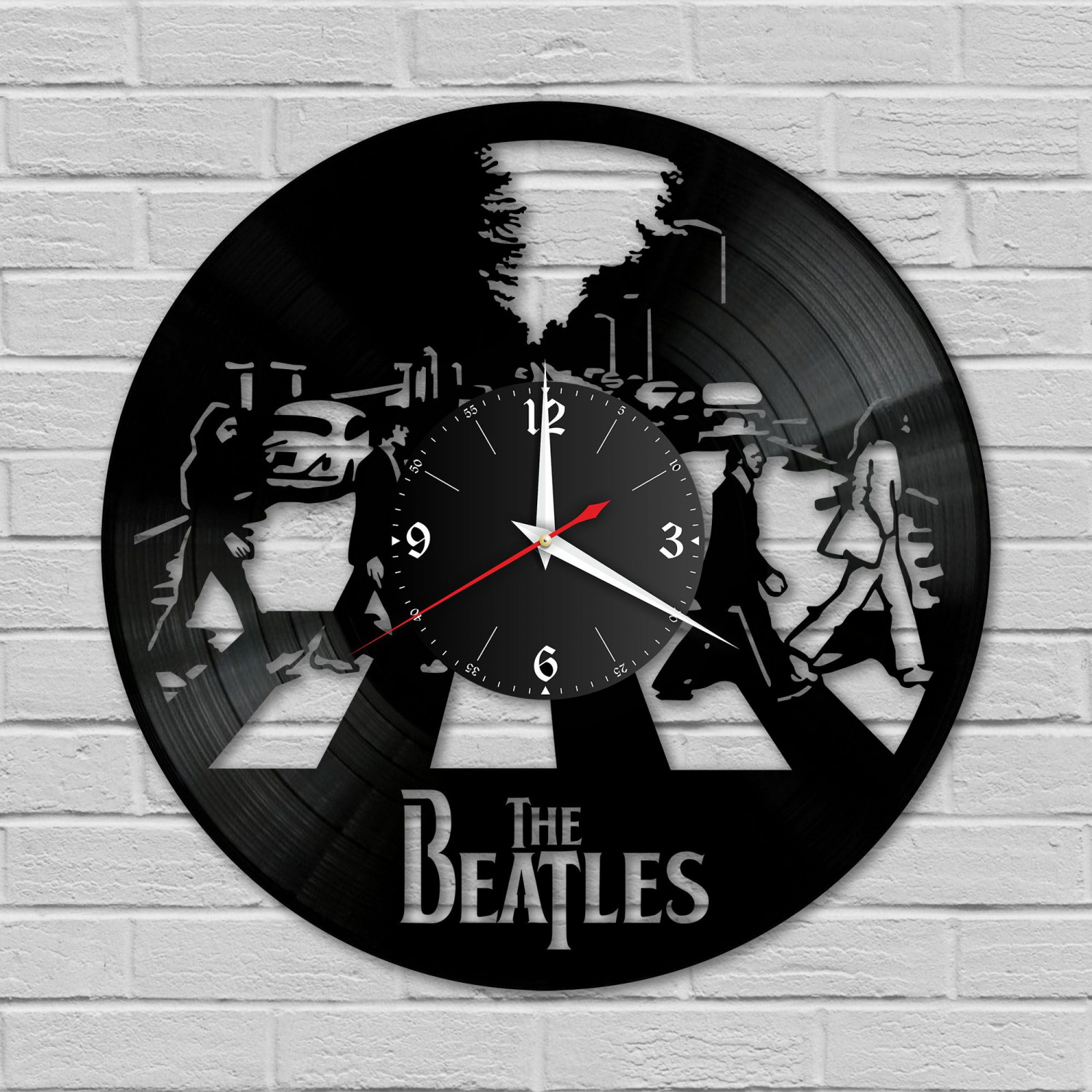 Часы настенные "группа Битлз (The Beatles)" из винила, №2 VC-10180