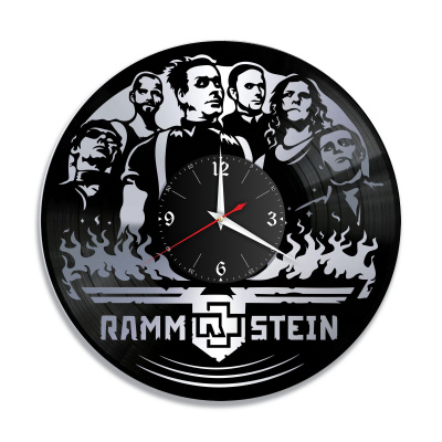 Часы настенные "группа Rammstein, серебро" из винила, №2