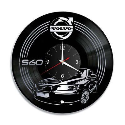 Часы настенные "Volvo (S60 1 поколения), серебро" из винила, №3