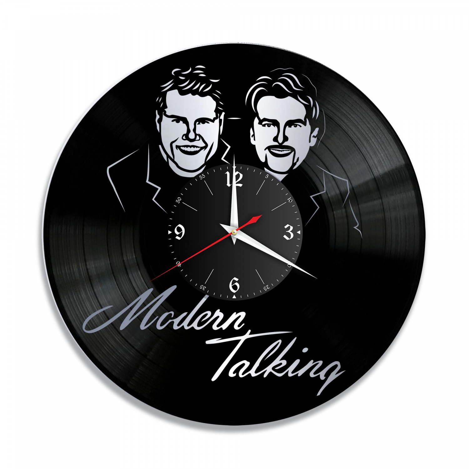 Часы настенные "группа Modern Talking, серебро" из винила, №2 VC-10822-2