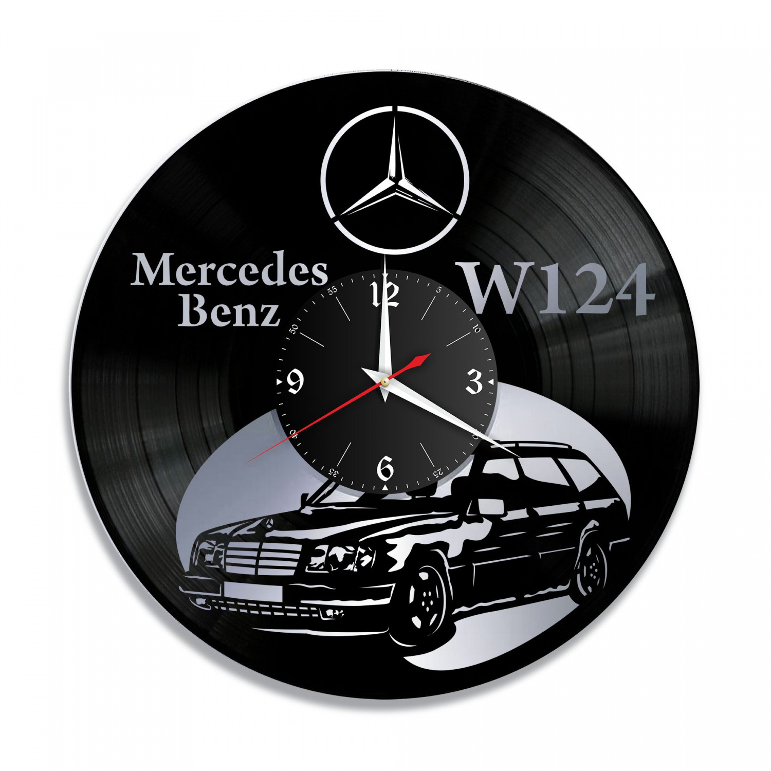 Часы настенные "Mercedes, серебро" из винила, №7 VC-12010-2