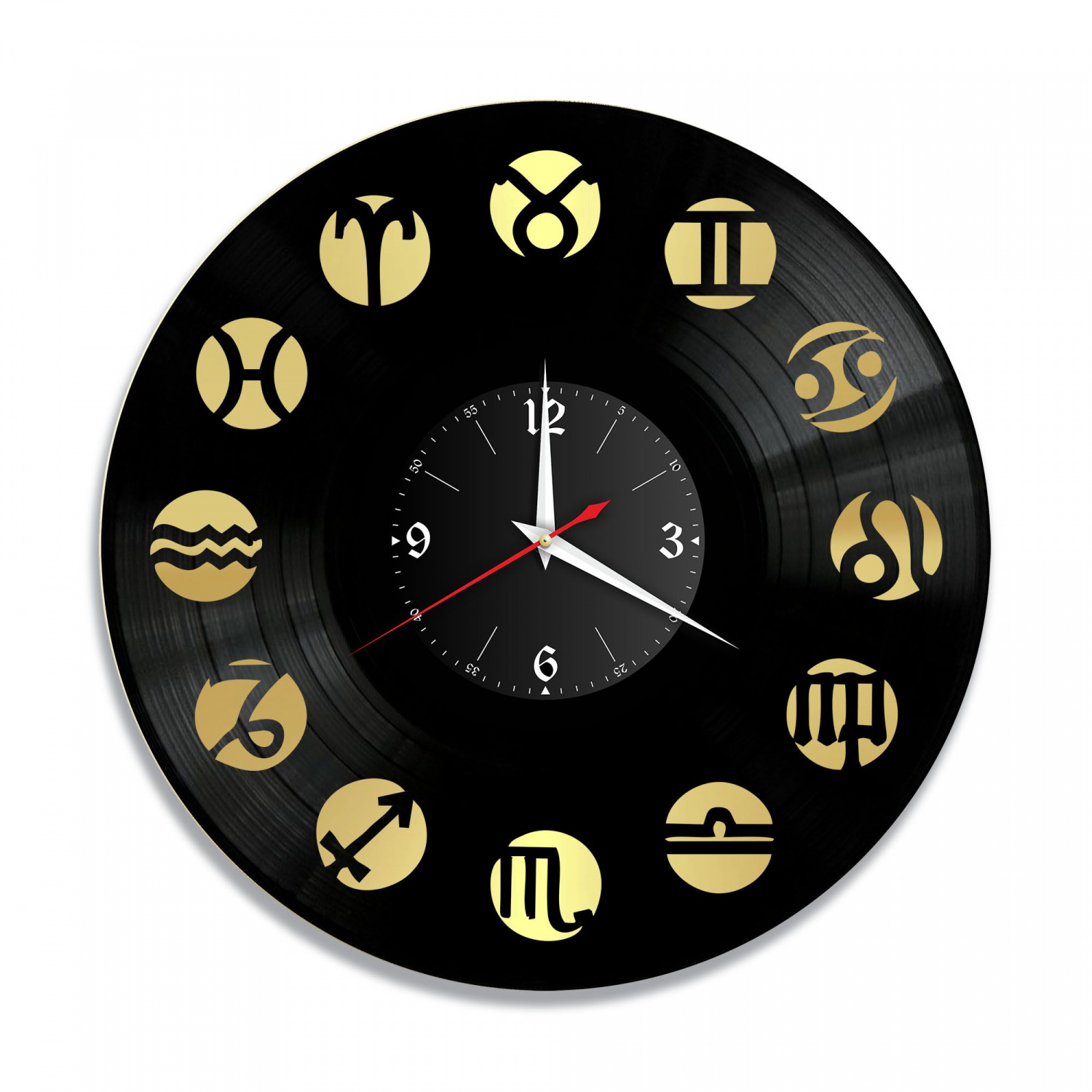 Часы настенные "Зодиак, золото" из винила, №2 VC-10399-1