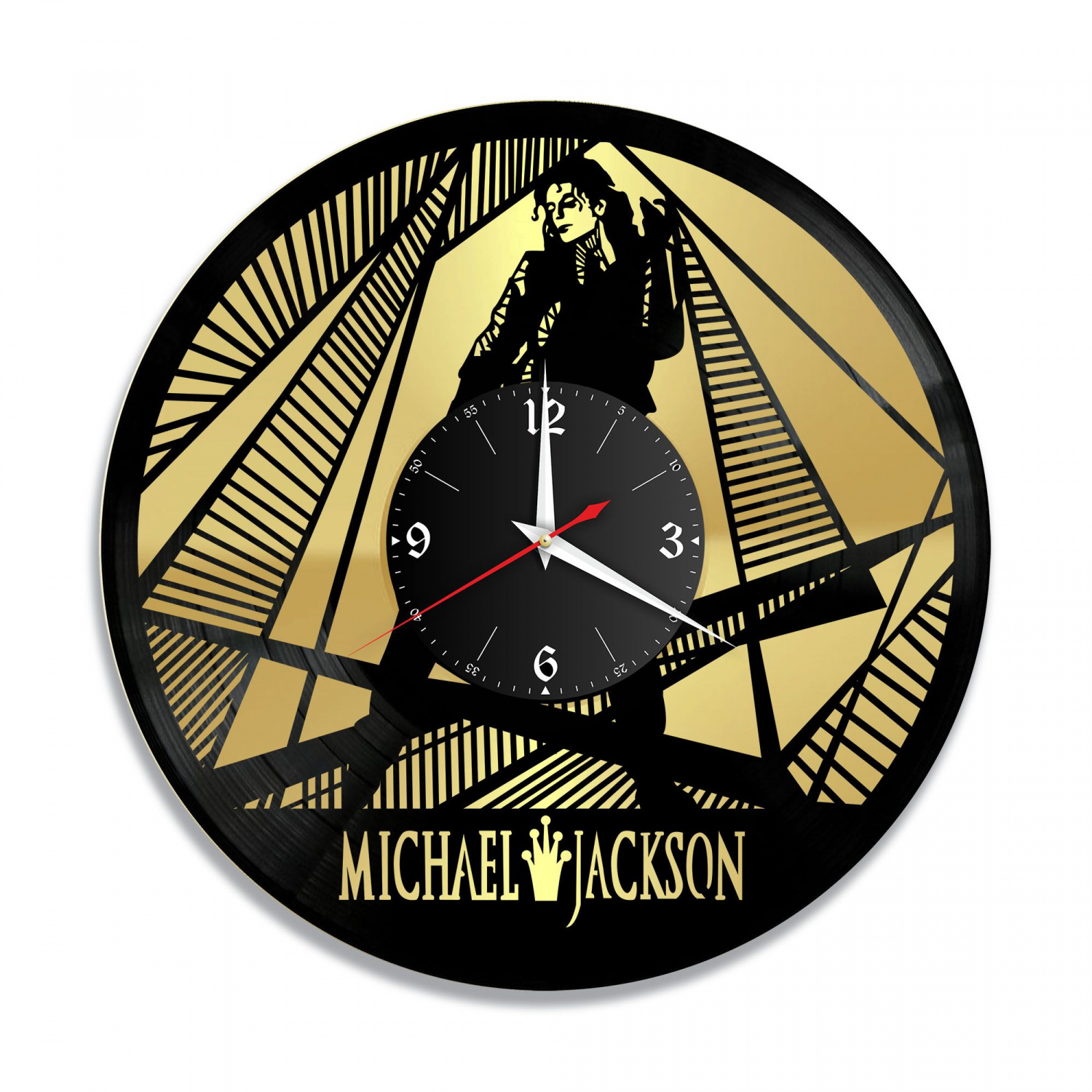 Часы настенные "Майкл Джексон, золото" из винила, №4 VC-10237-1