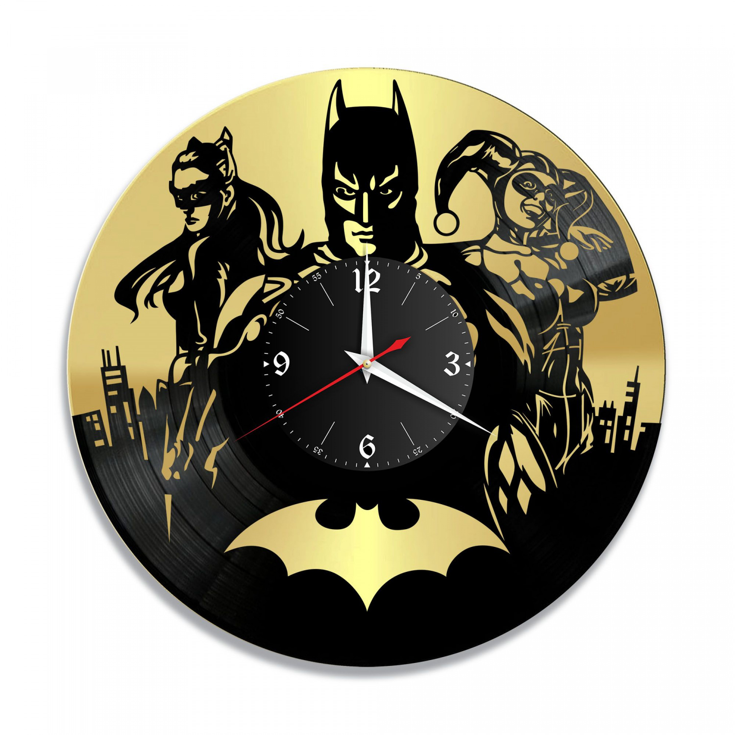 Часы настенные "Бетмен (Batman), золото" из винила, №7 VC-12015-1