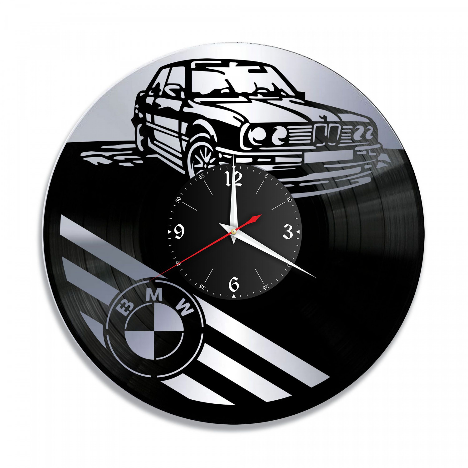 Часы настенные "BMW, серебро" из винила, №7 VC-10809-2