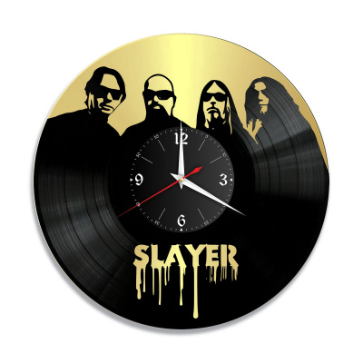 Часы настенные "группа Slayer, золото" из винила, №1