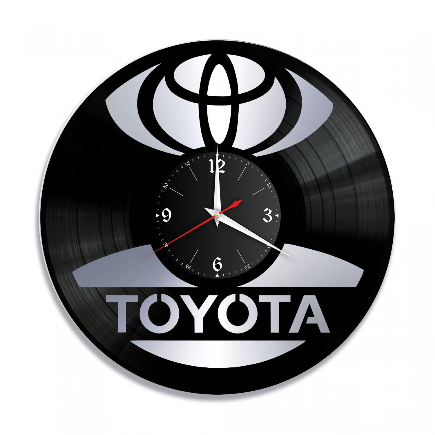 Часы настенные "Toyota, серебро" из винила, №1 VC-10428-2