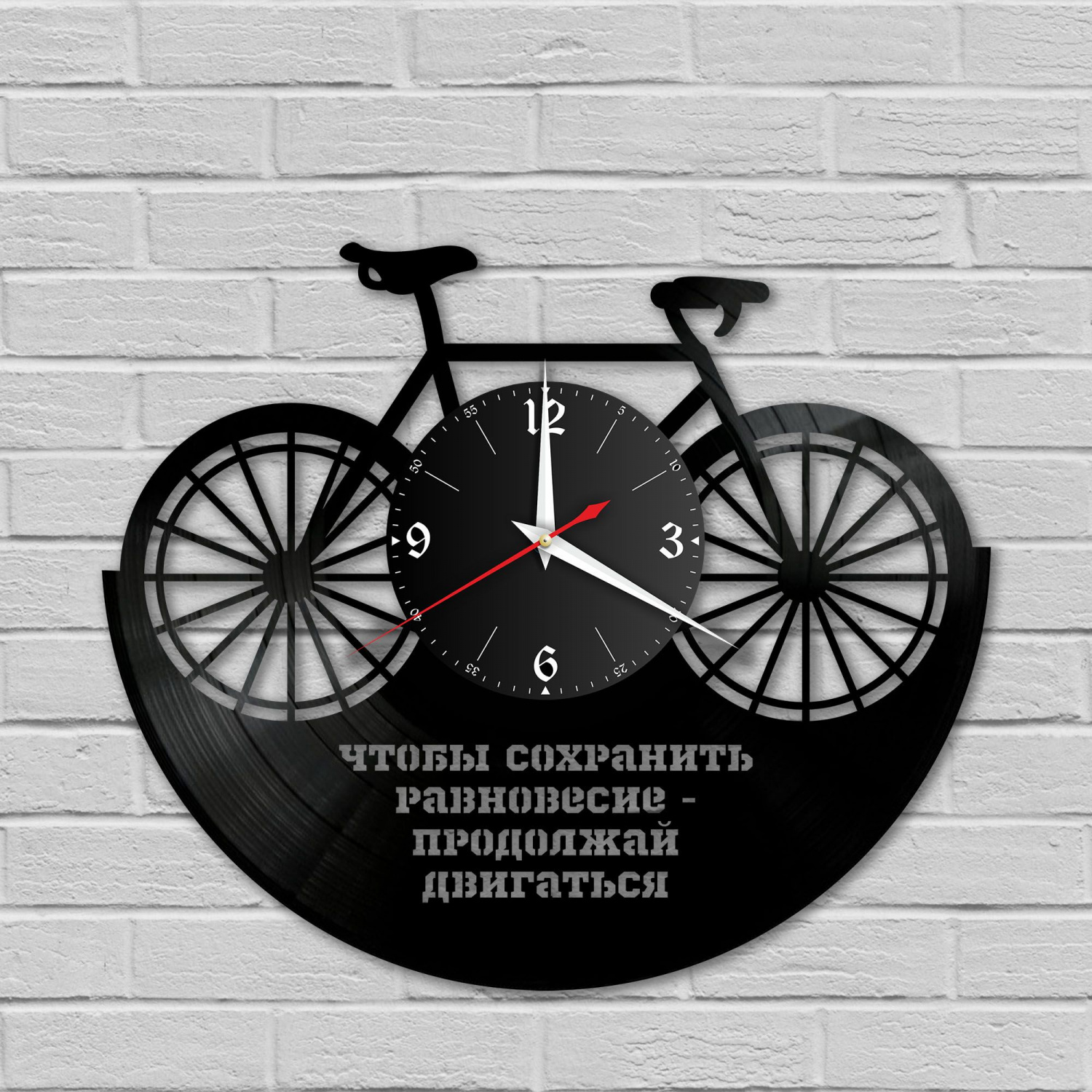Часы настенные "Велосипед" из винила, №1 VC-10854