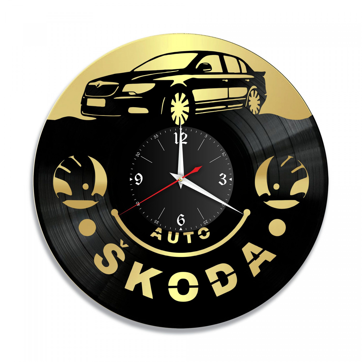 Часы настенные "Skoda, золото" из винила, №1 VC-10427-1