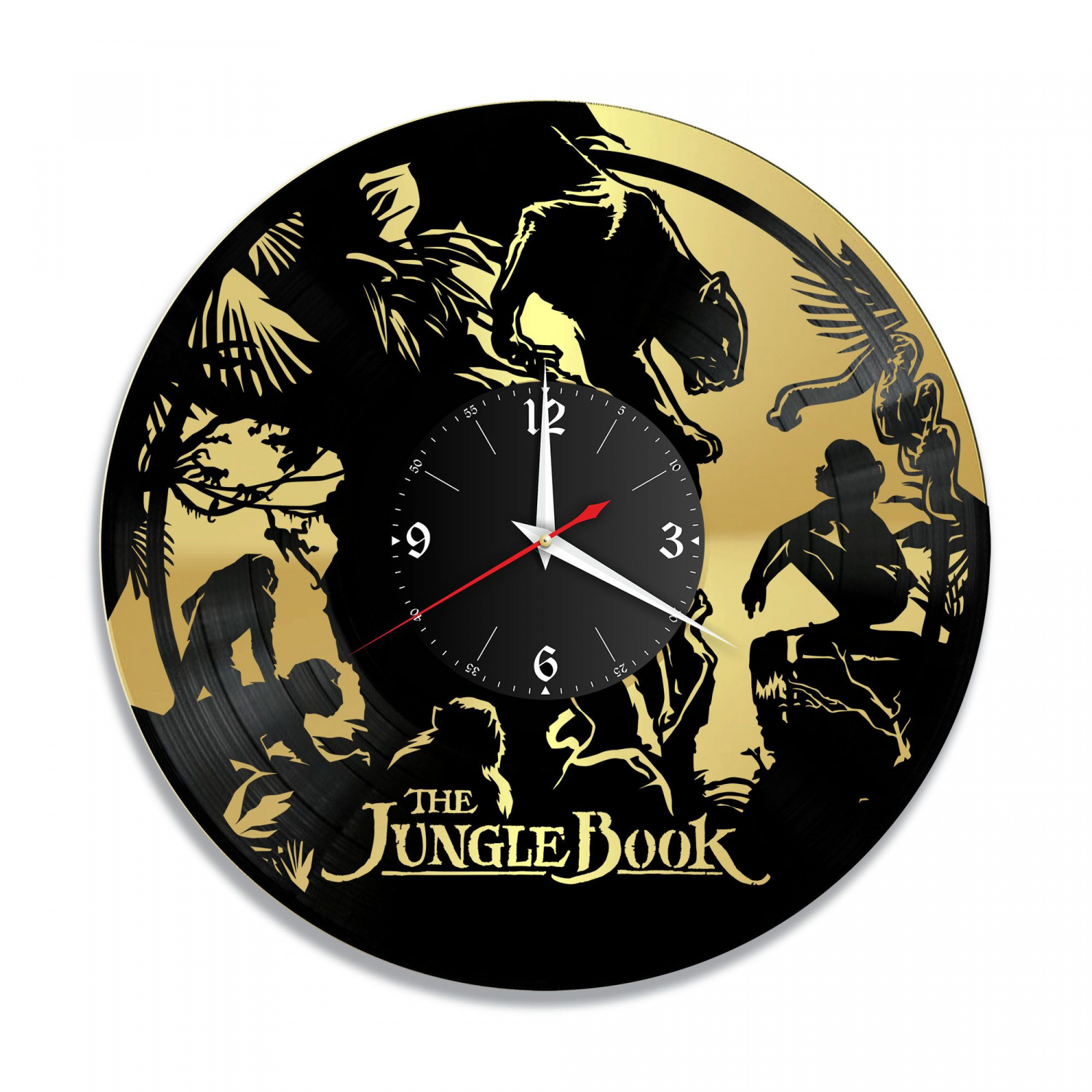 Часы настенные "Книга Джунглей, золото" из винила, №1 VC-12034-1