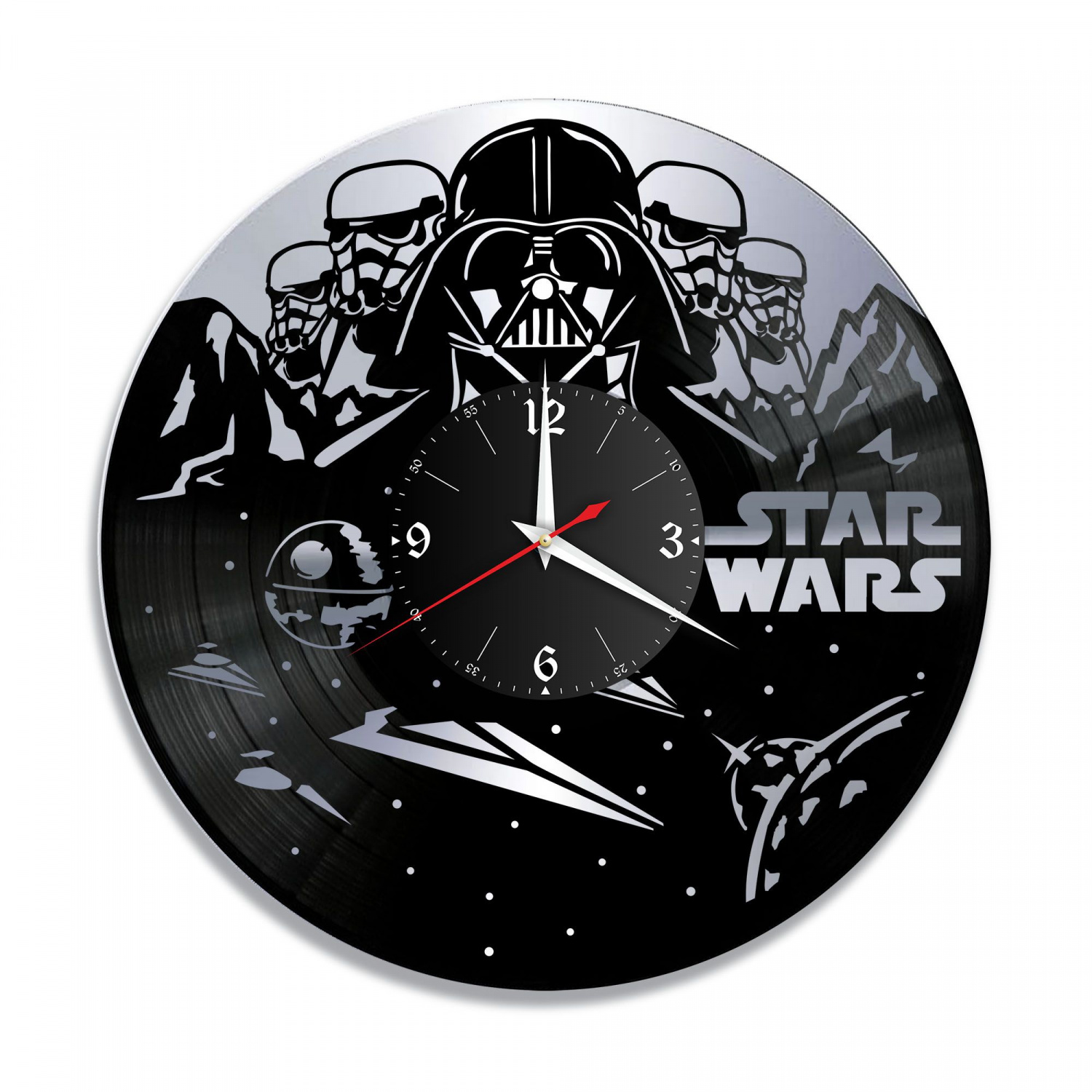 Часы настенные "Звездные Войны (Star Wars), серебро" из винила, №2 VC-10325-2